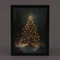 Battery Operated Fibre Optic 30x40cm Framed Canvas Tree in Forest Christmas Decoration