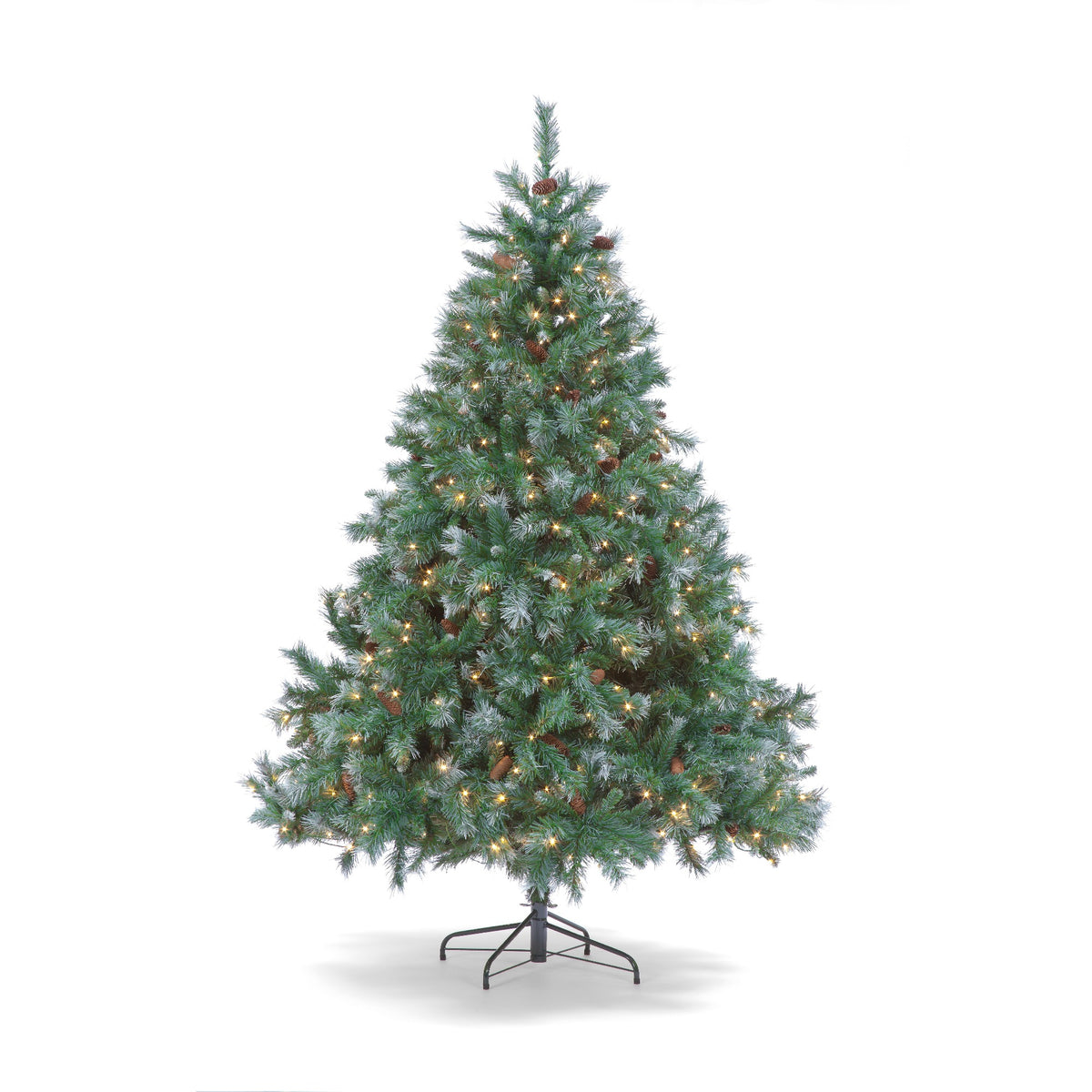 Frosted Emerald Pre-Lit Fir Hinged Christmas Tree