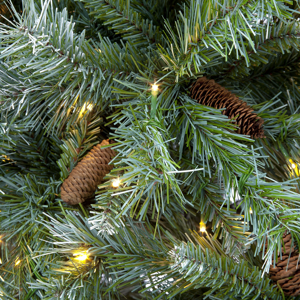 Frosted Emerald Pre-Lit Fir Hinged Christmas Tree