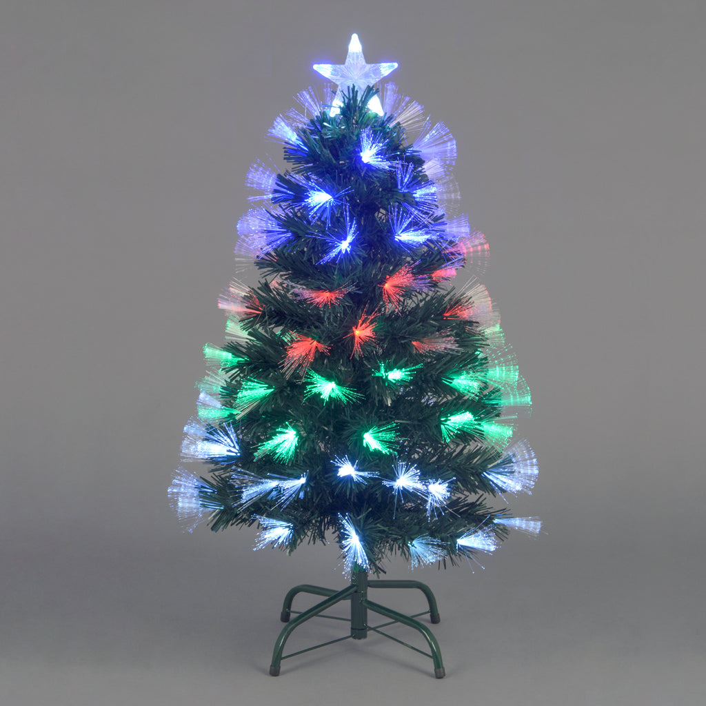 Snowburst Fibre-Optic Christmas Tree with Multi-Coloured LEDs