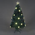 Gold Pom Pom Fibre-Optic Pre-Lit Christmas Tree