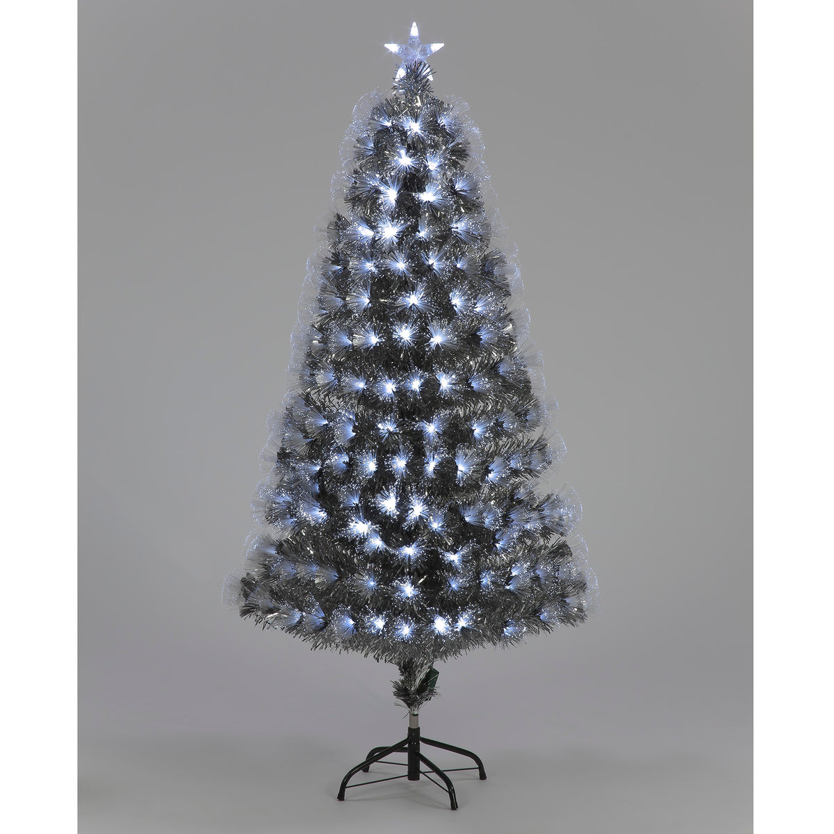 Fibre Optic 120cm Silver Tree w/120 Tips Christmas Trees
