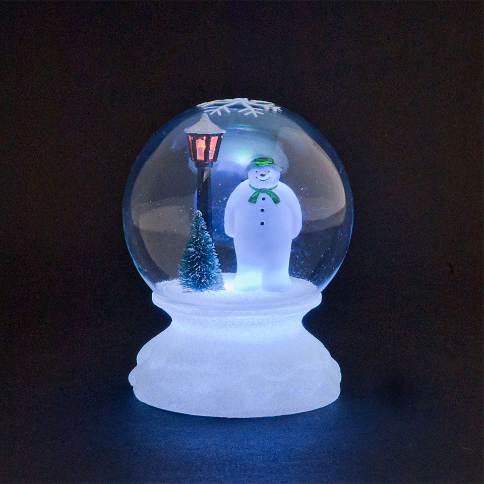 The Snowman Battery Operated Globe with Multi-Coloured LED Lights