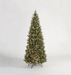 Hazen Blue & Green Luxury Pre-Lit Premium PE Hinged Christmas Tree