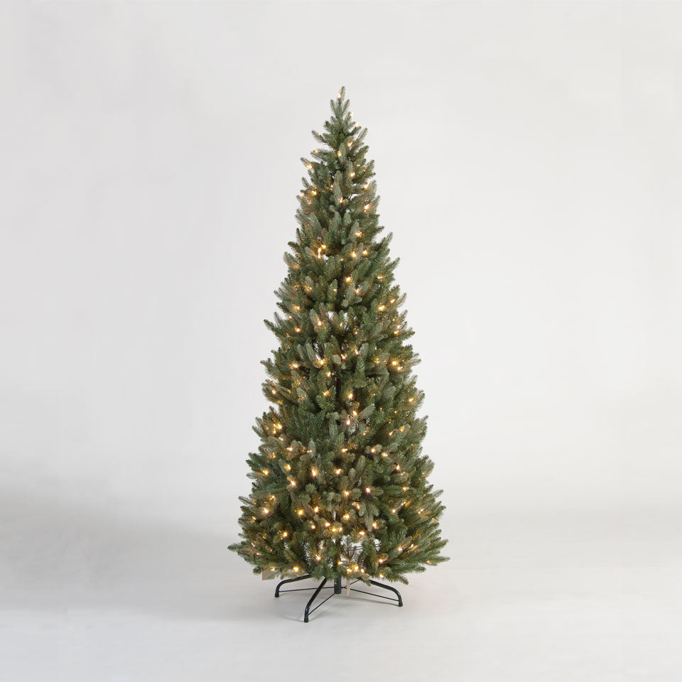 Hazen Blue & Green Luxury Pre-Lit Premium PE Hinged Christmas Tree