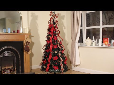 Prelit Holly Pop Up Tree with Warm White LEDs
