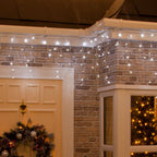 200 / 400 / 600 LED Multifunction Christmas Ice White Icicle Chaser Lights with Timer