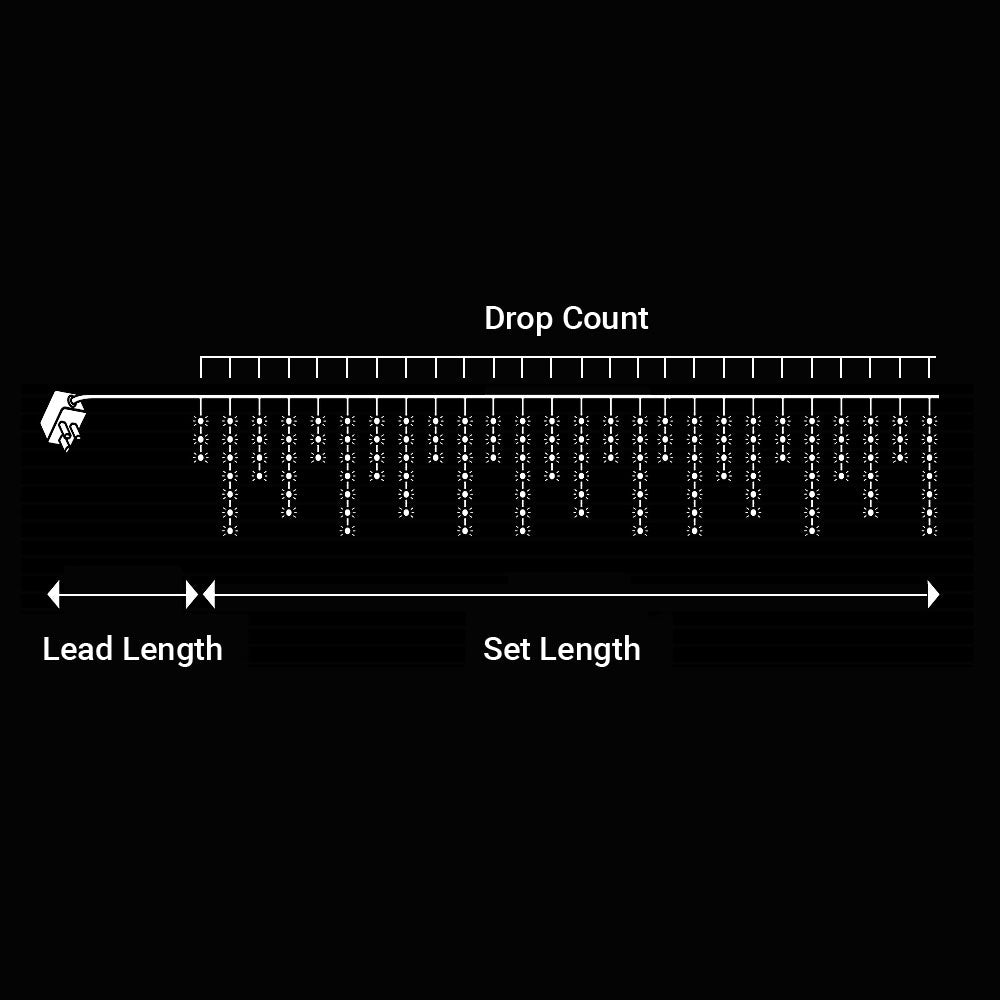100 Static Connectable Outdoor & Indoor LED Christmas Icicle Lights