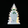 The Snowman And Snow Dog Light Up Wooden Tree Decoration