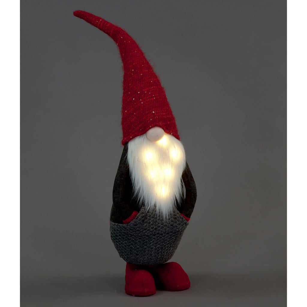 Battery Operated 79cm LED Plush Standing Santa Gonk