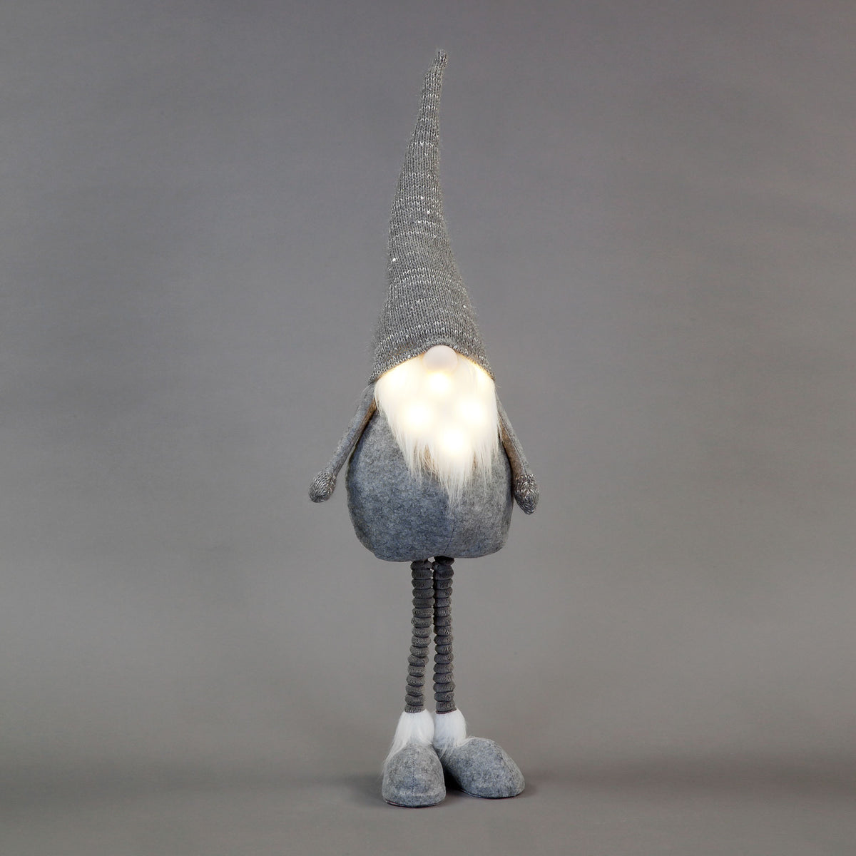 Grey Standing Gonk Battery Operated 84cm LED Plush Decoration
