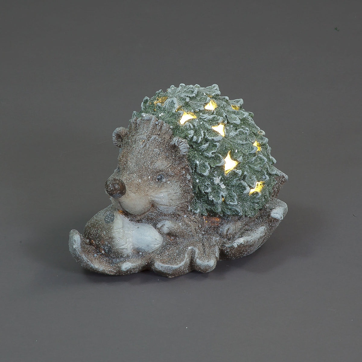 Battery Operated 24cm Magnesia Hedgehog On Leaf