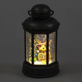 Battery Operated 18cm Water Lantern with Festive Dog Scene – Warm White LED, Timer and Music Option