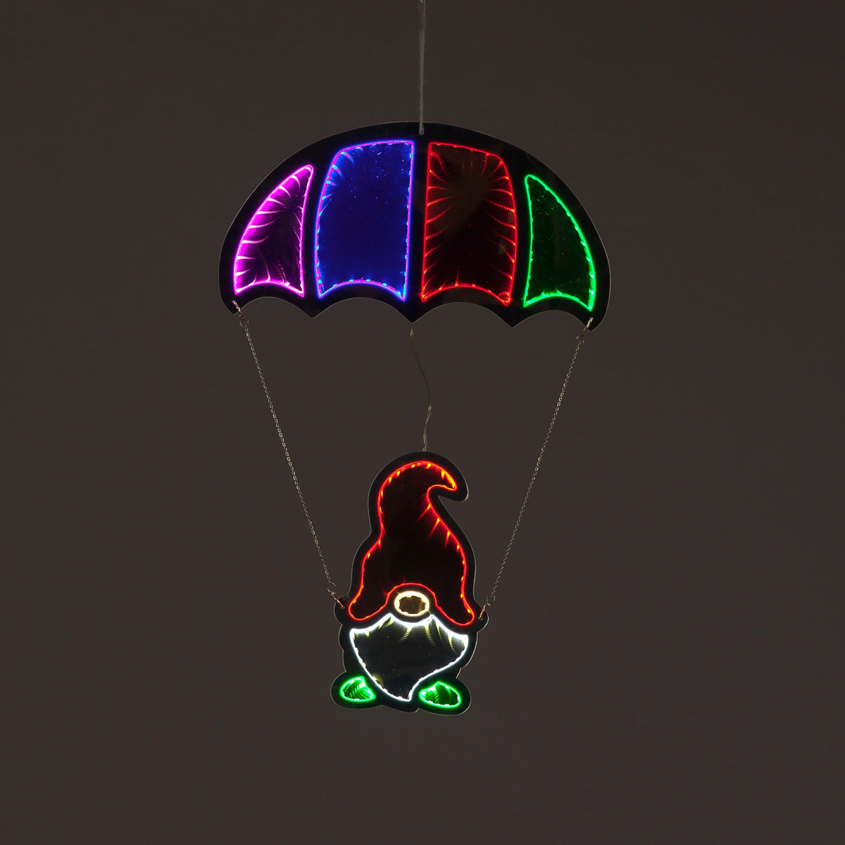 Multi Coloured Infinity Hanging Parachute Gnome