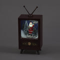 25cm multi-function snowing TV Christmas ornament with Santa - lights and music