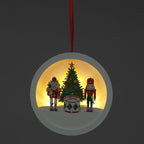 Battery-Operated 14cm Hanging Wooden Nutcracker Scene with Drum – 3 Warm White LEDs