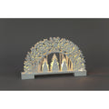 Battery Operated White Wooden Arch with 16 Warm White LED's