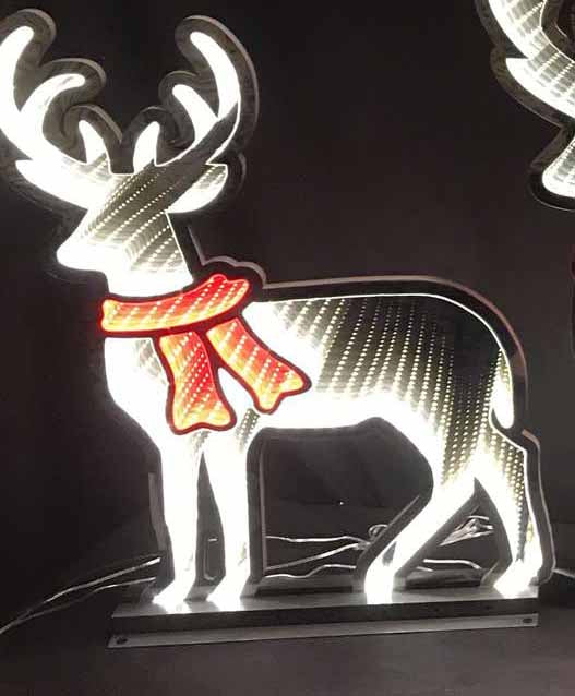 Infinity Standing Reindeer with Red Scarf Christmas Decoration