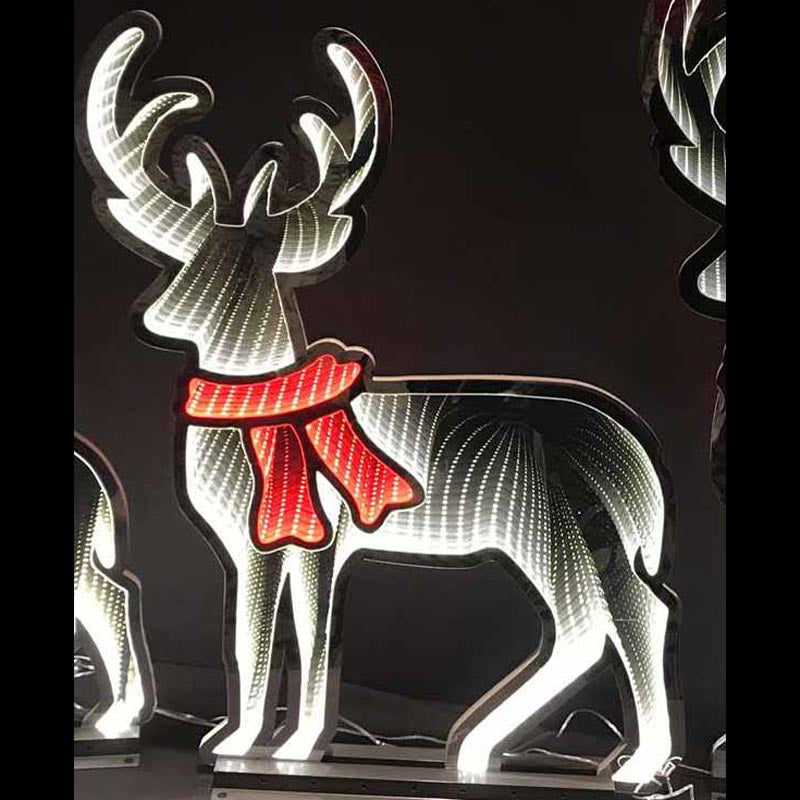 Infinity Standing Reindeer with Red Scarf Christmas Decoration