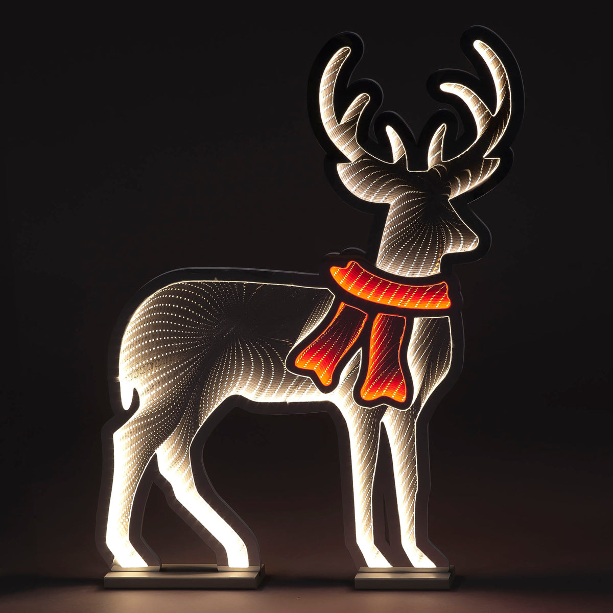 Infinity Standing Reindeer with Red Scarf Christmas Decoration