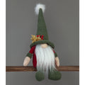 52cm Plush Green and Red Sitting Gonk Santa with Flower on Hat