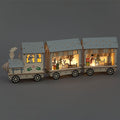 16cm light up wooden train Christmas decoration with Warm white LEDs