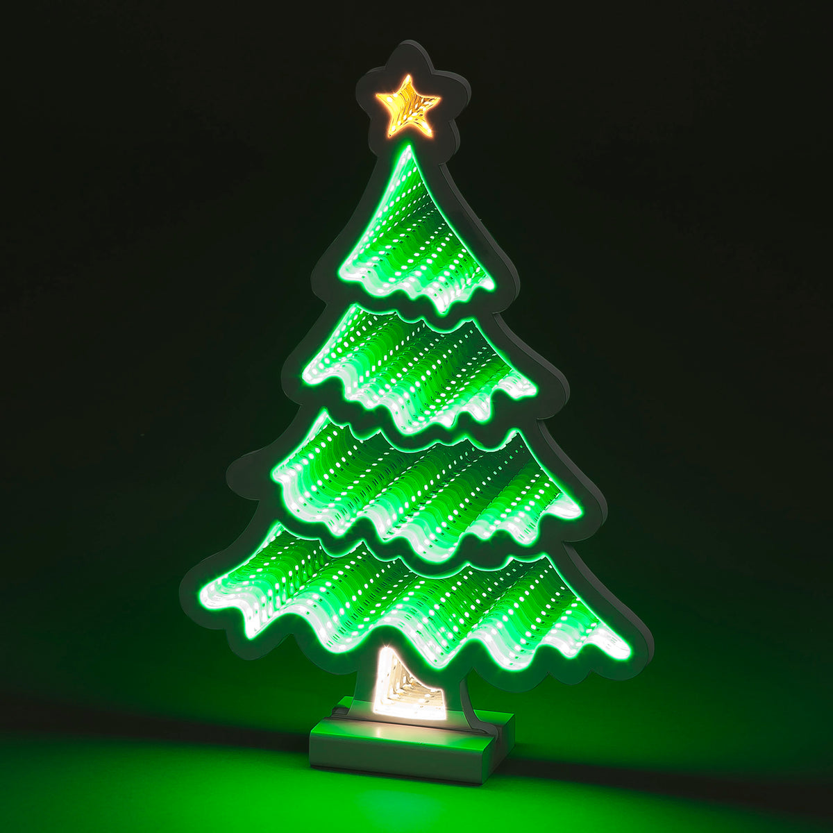 40cm Infinity Standing Tree w/ Star and Metal Base Outdoor Christmas Decoration