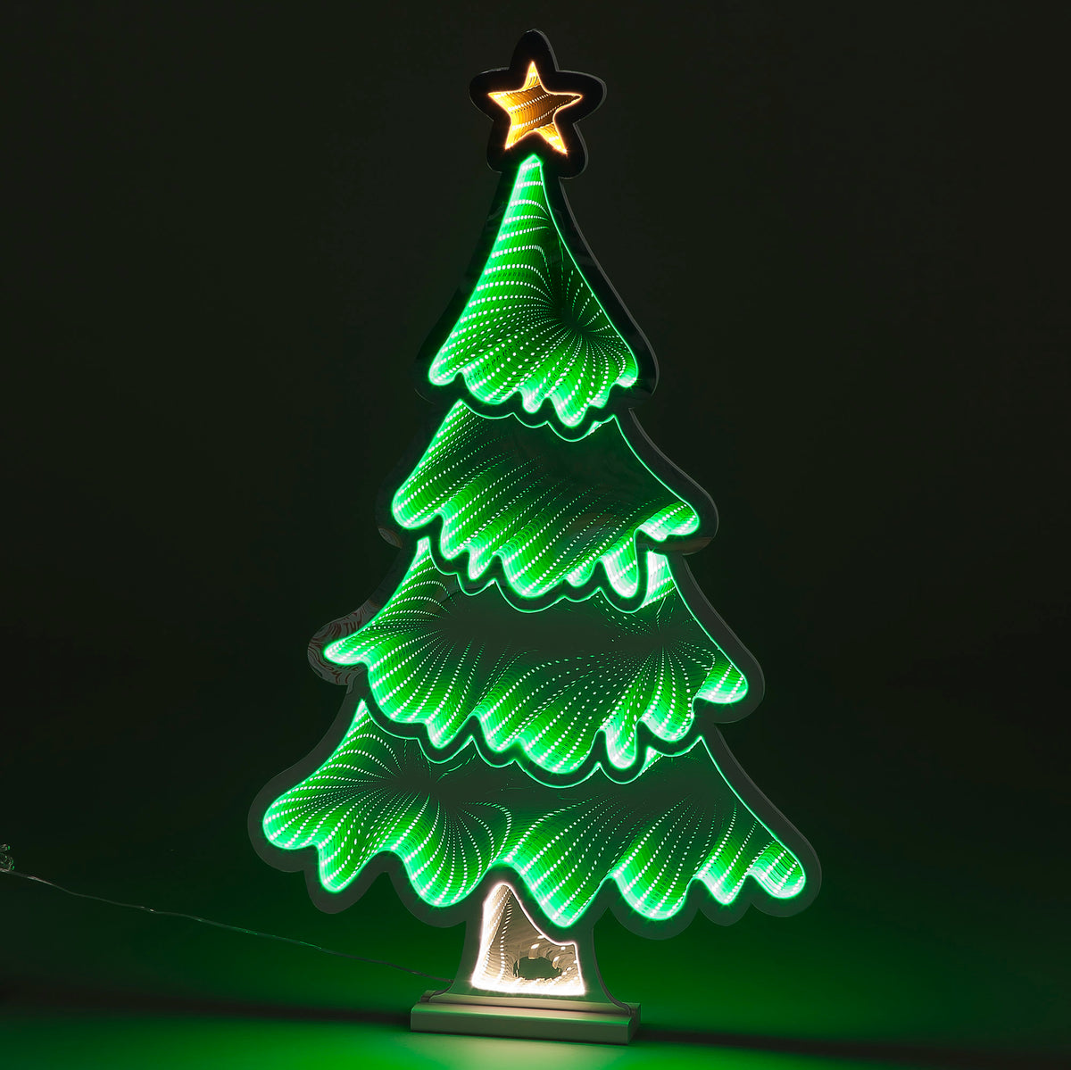 90cm Infinity Standing Tree w/ Star and Metal Base Outdoor Christmas Decoration