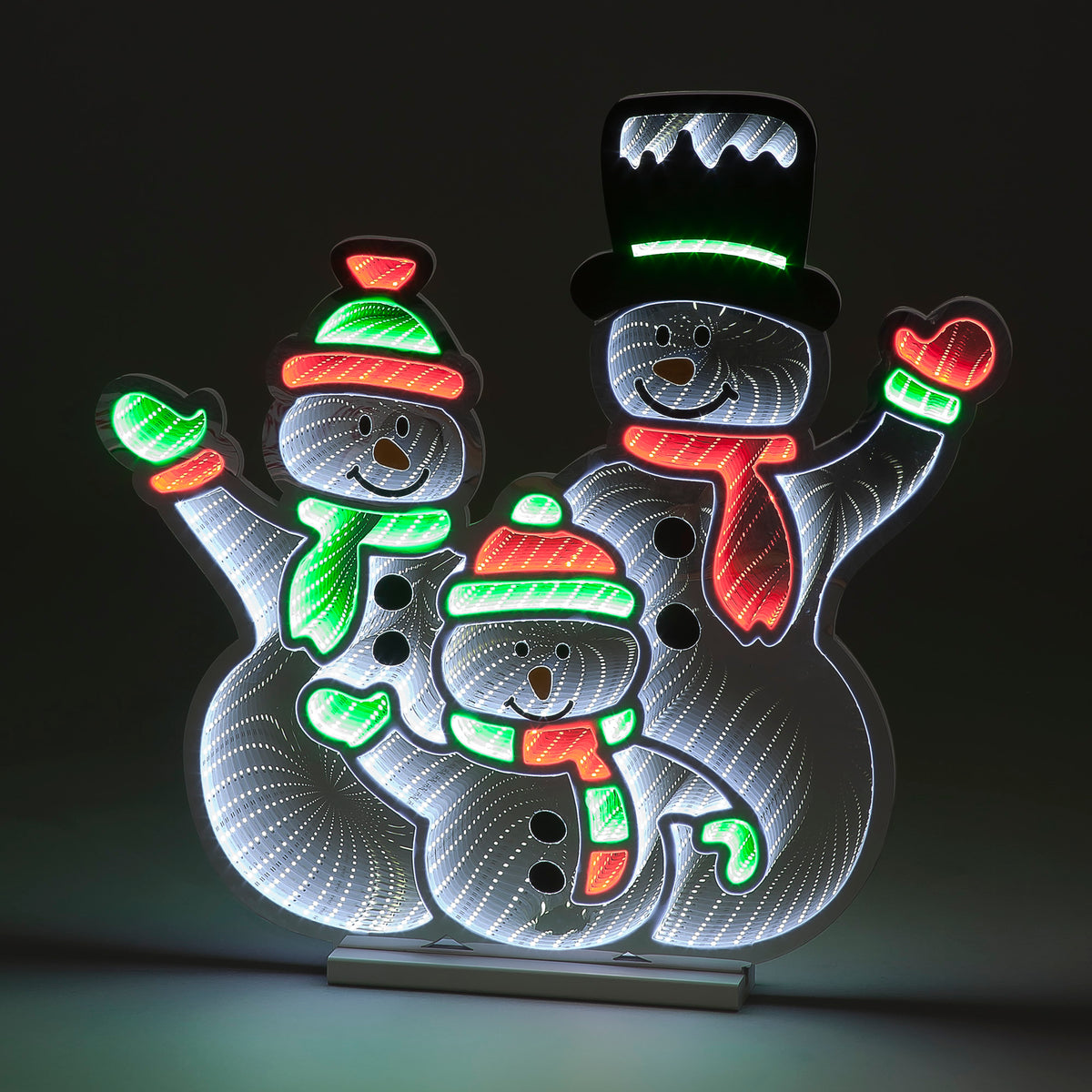 65cm Infinity Standing Snowman with Metal Base