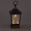 Battery Operated 28cm Water Lantern w/Tree & Robins Christmas Decoration