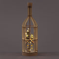 32cm Wooden Bottle with House & 10 White LEDs
