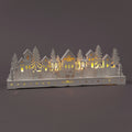 Battery Operated 15cm White Wooden House Scene w/15 Warm White LEDs Christmas Decoration