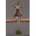Battery Operated 63cm Green Reindeer Sitting w/Lit Antlers Christmas Decoration