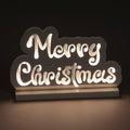 32cm Infinity Merry Christmas w/Wooden Base Indoor Christmas Decoration
