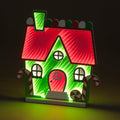45cm Infinity House w/Candy Canes and Wooden Base Indoor Christmas Decoration