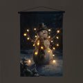 40x60cm LED Tapestry - Snowman in Hat & Scarf Design