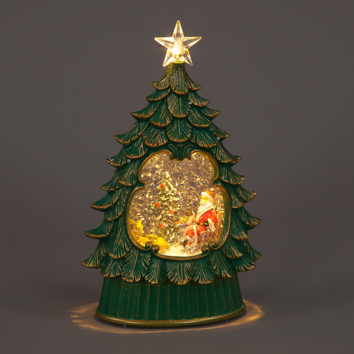 26cm LED Water Tree Featuring Santa