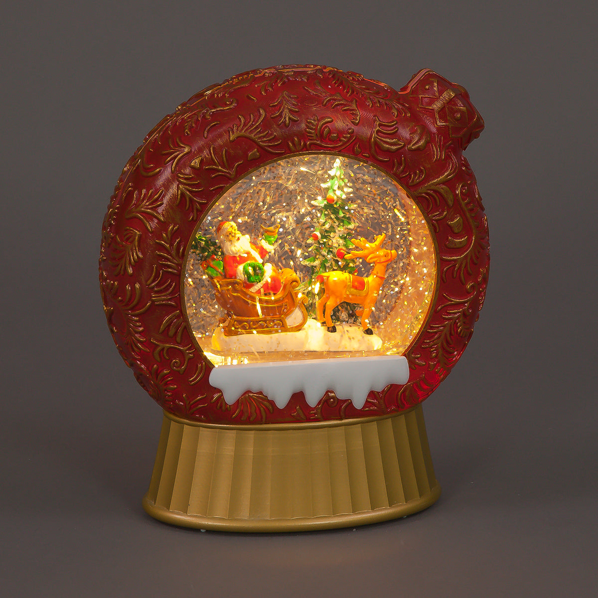 20cm LED Water Bauble with Santa - Winter Wonderland
