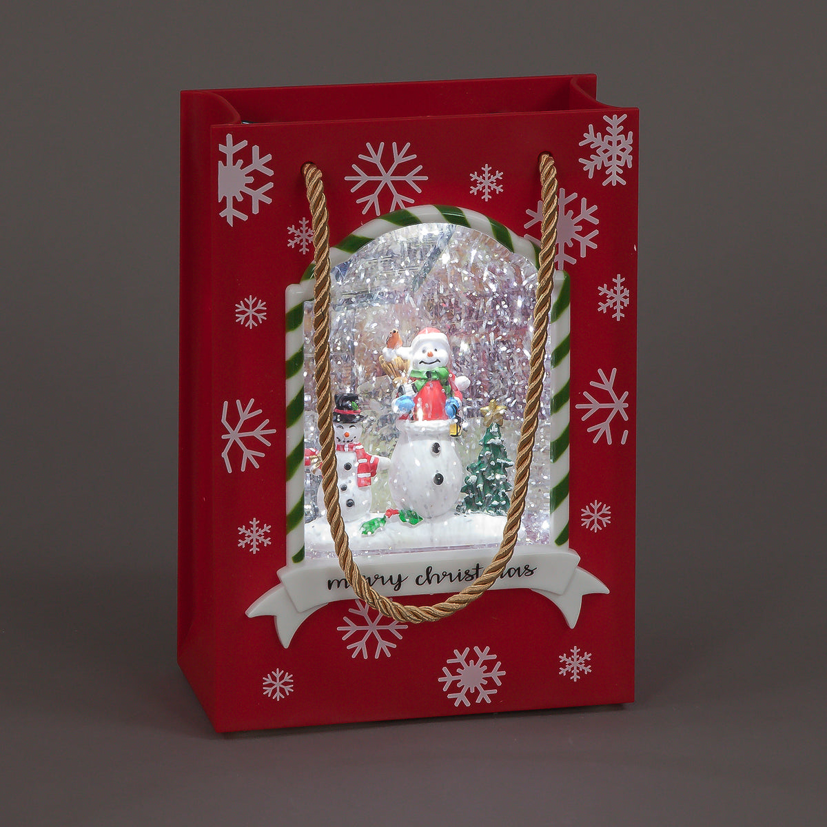 22cm LED Water Gift Bag with Snowman