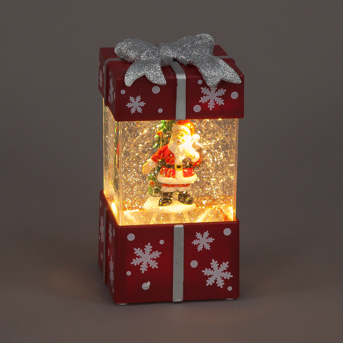 16cm Santa Water Gift Box with LED Illumination