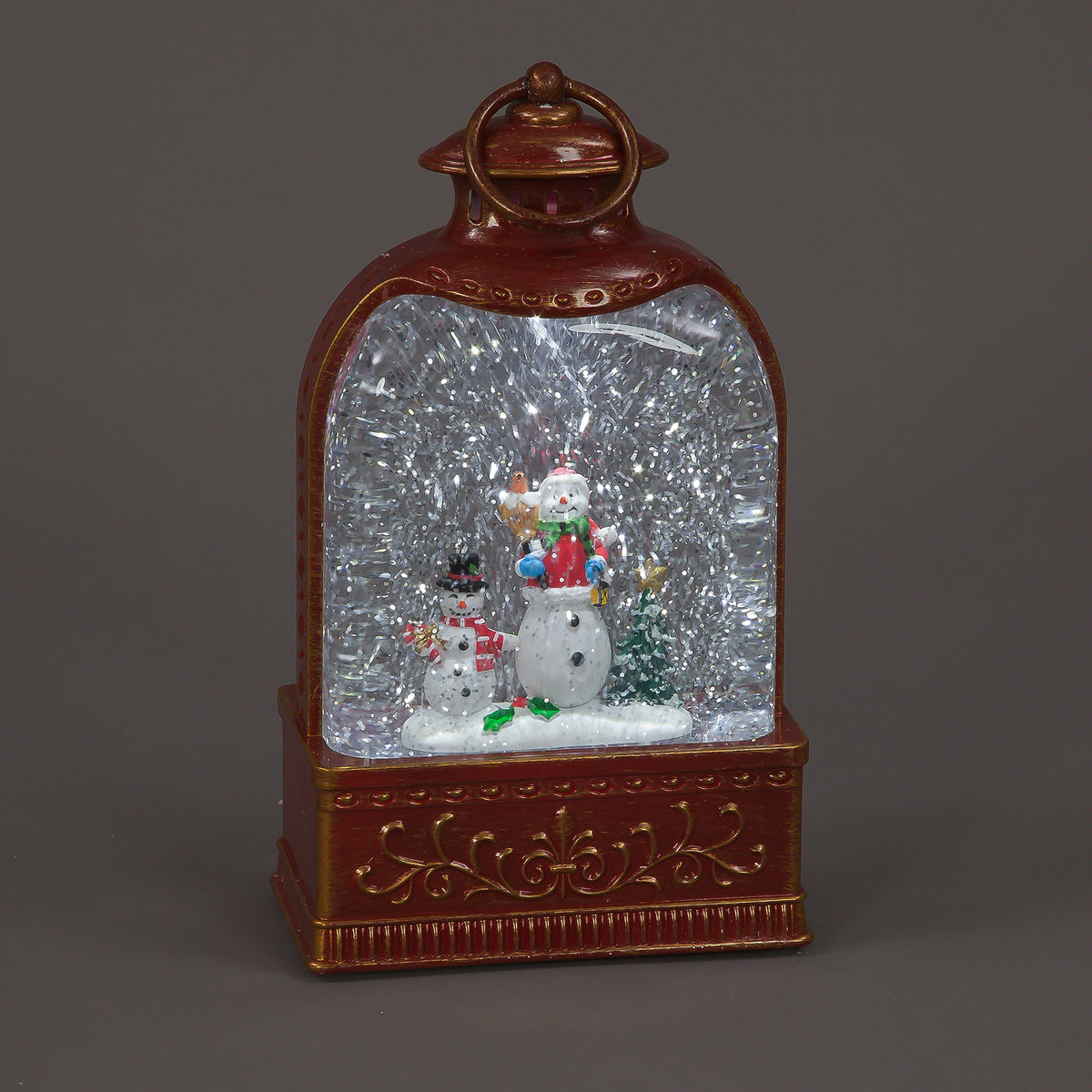 23cm Water Lantern with Snowmen and Indoor Warm LED