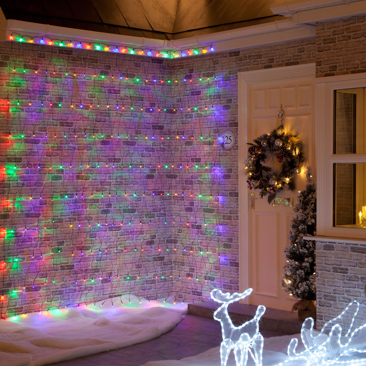4ft x 4ft Outdoor & Indoor Connectable Net Christmas Lights 100 LED Bulbs