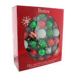 52 Piece Christmas Tree Bauble Decoration Pack