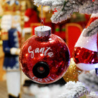 8cm Red "Santa Cam" Shatterproof Bauble