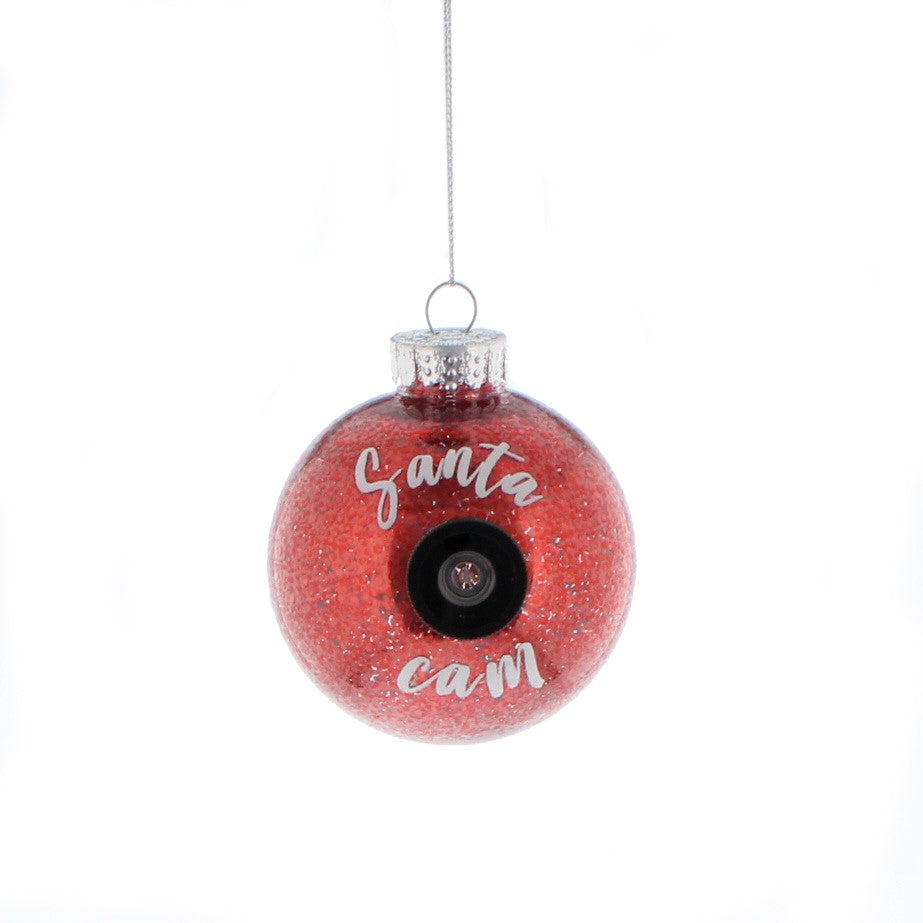 8cm Red "Santa Cam" Shatterproof Bauble