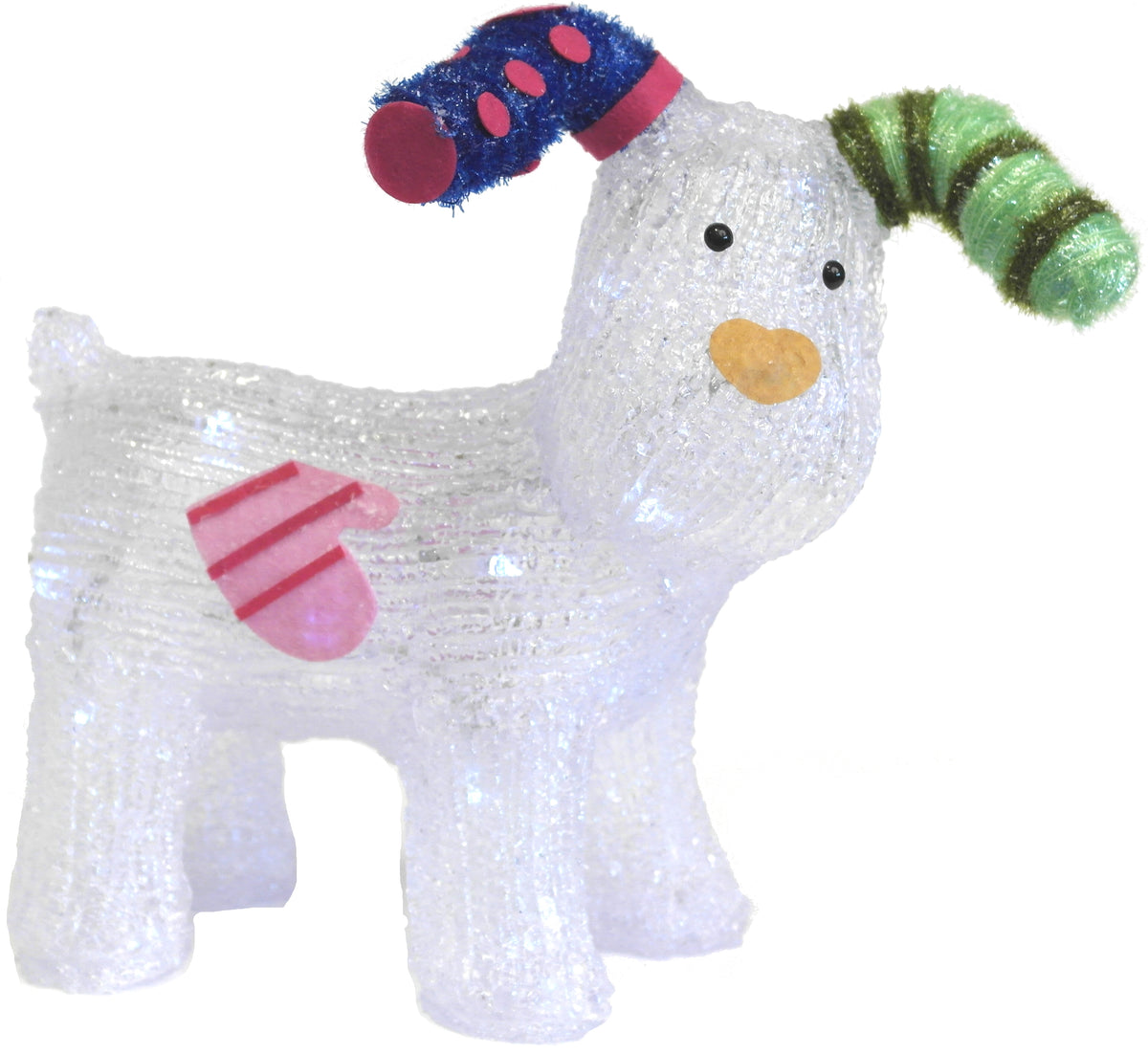 The Snowdog Illuminated Acrylic Christmas Figure with 24 LEDs