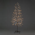 1.8m Brown Snowy Tree with 240 White LEDs – Elegant Holiday