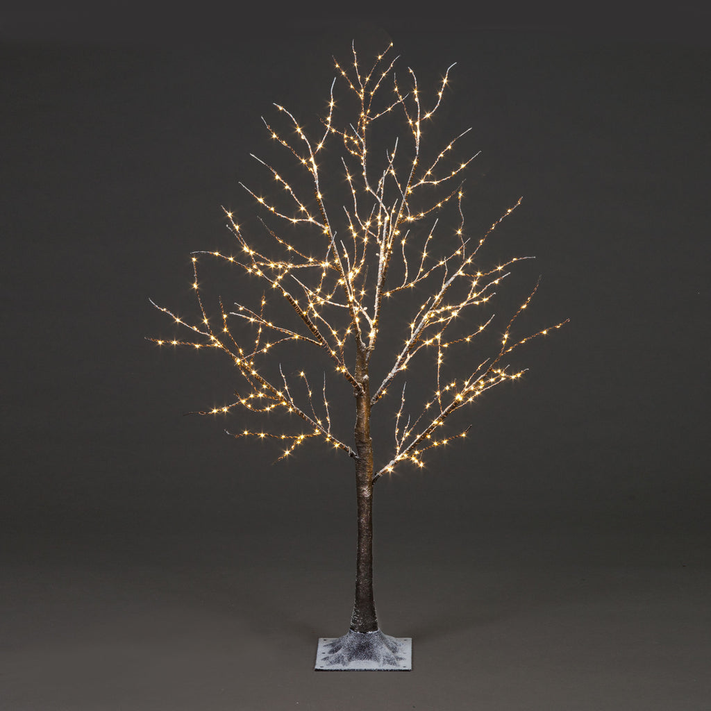 Frosted Brown Twig Tree With Warm White LEDs