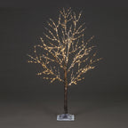 Frosted Brown Twig Tree With Warm White LEDs