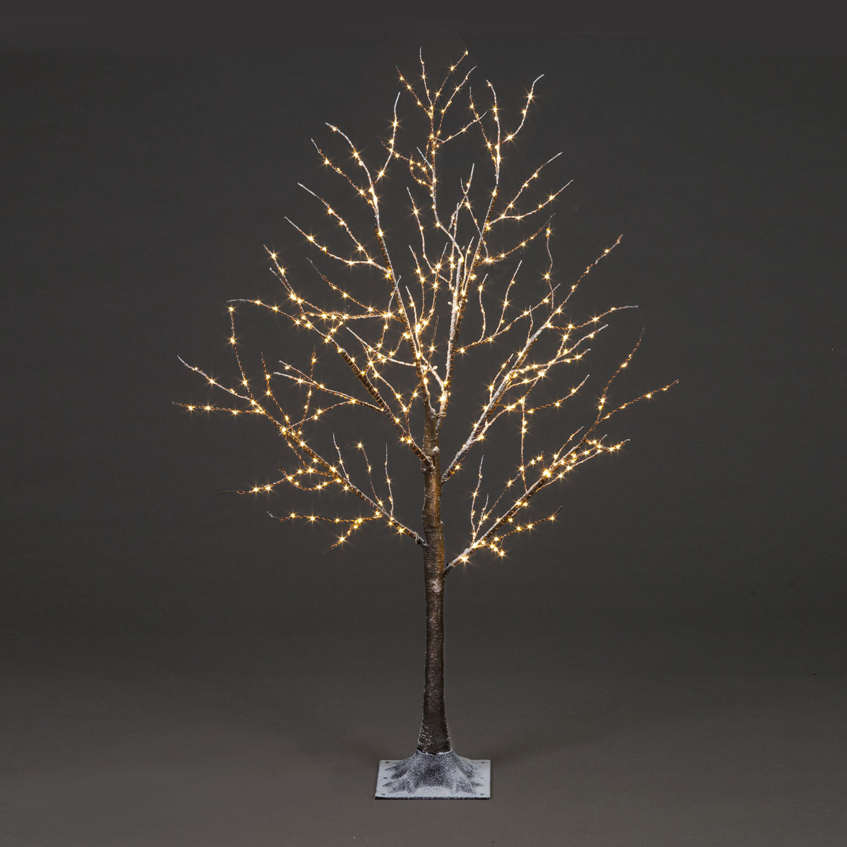 Frosted Brown Twig Tree With Warm White LEDs